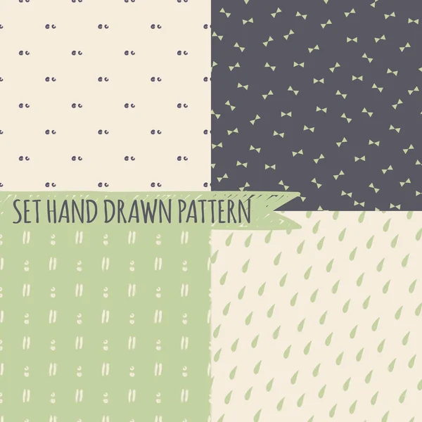 Set of hand drawn patterns — Stock Vector