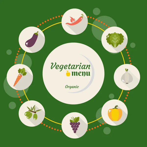Conjunto de iconos de verduras en estilo plano — Vector de stock