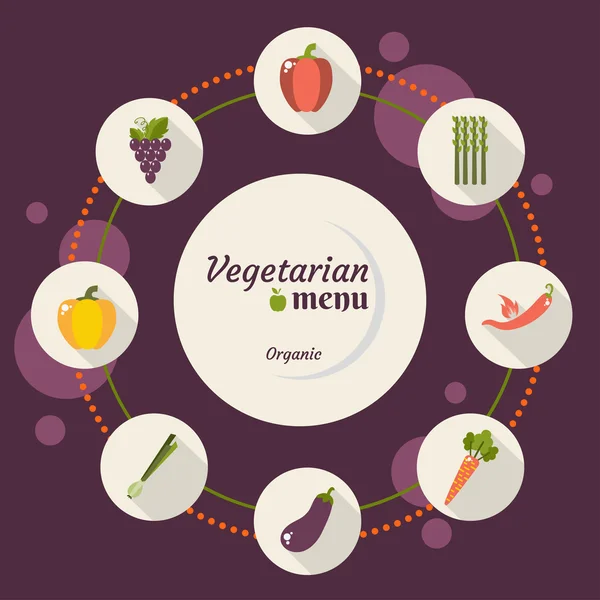Set of vegetables icons into flat style — Διανυσματικό Αρχείο