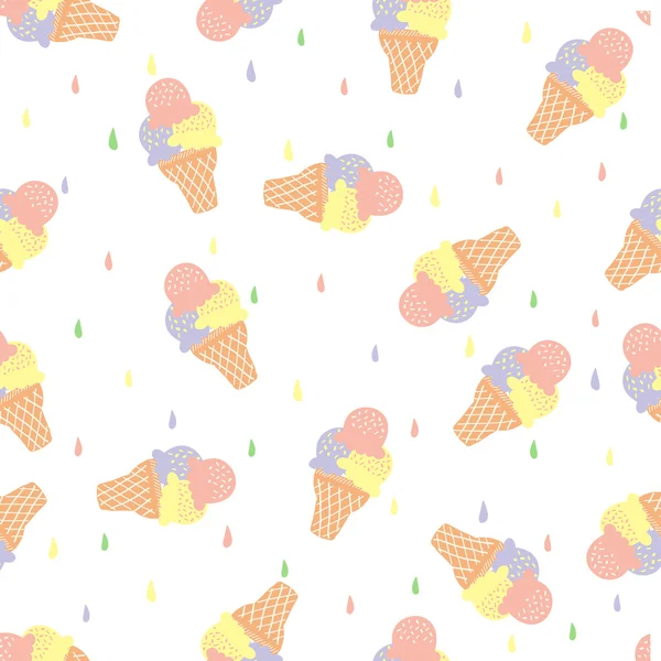 Seamless pattern with ice cream — Stock Vector