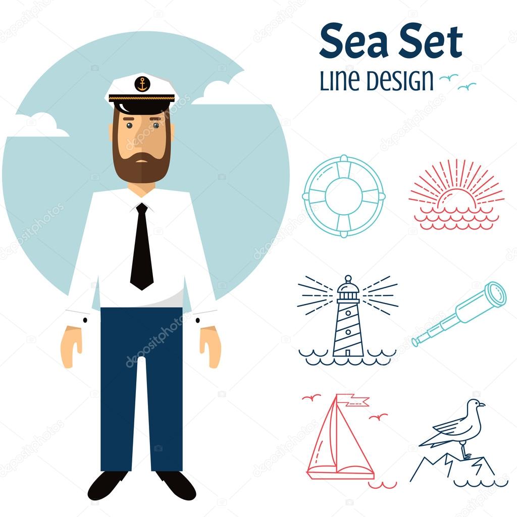 Sea Liner Set of icons