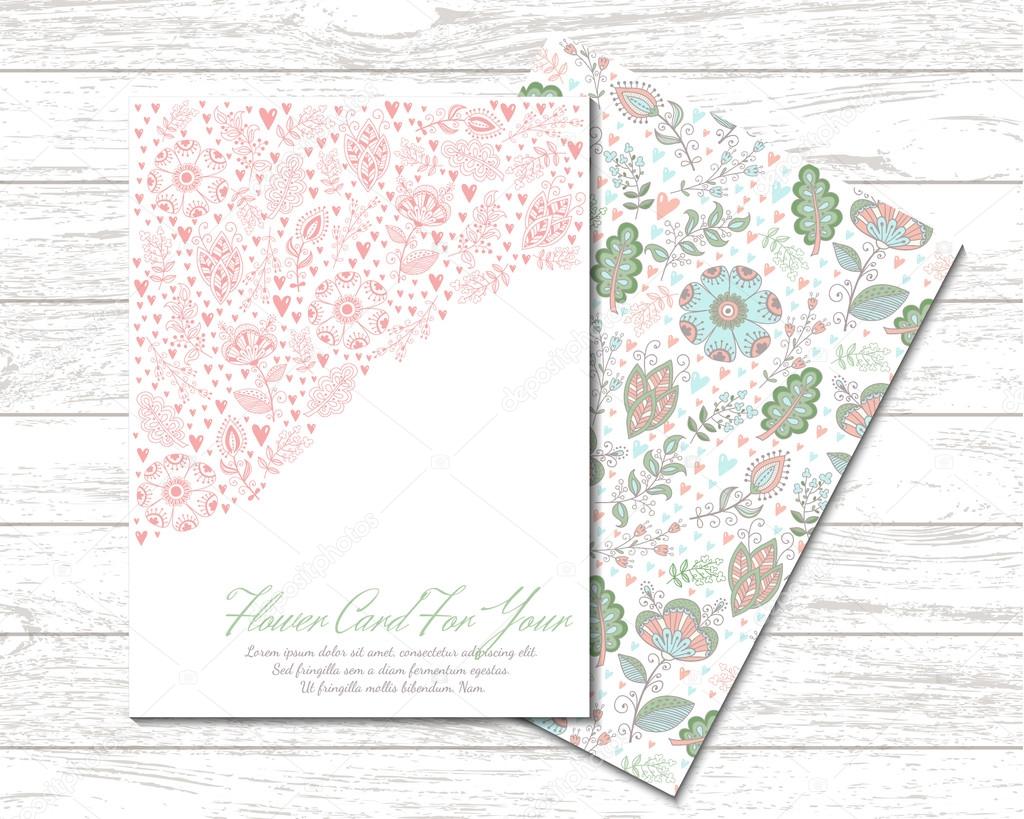 Floral banner in vintage style