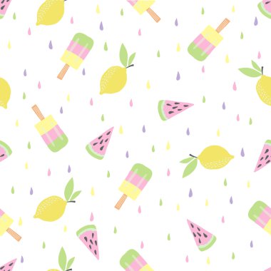 desen karpuz, limon ve dondurma ile