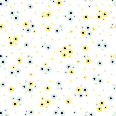 Doodle flowers retro design.