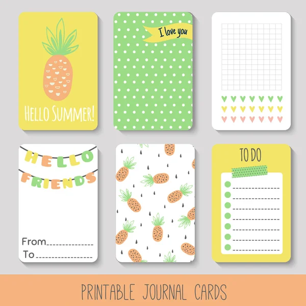 Printable journal cards — Stock Vector