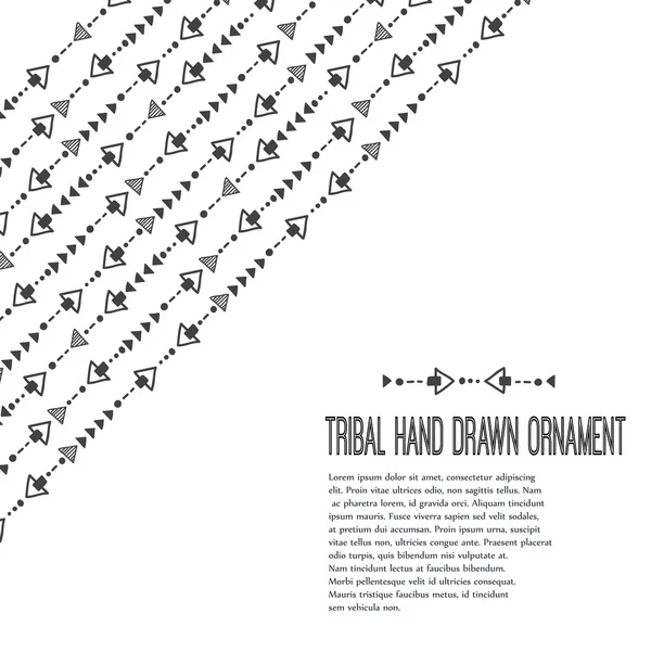 Cartão tribal desenhado à mão  . — Vetor de Stock