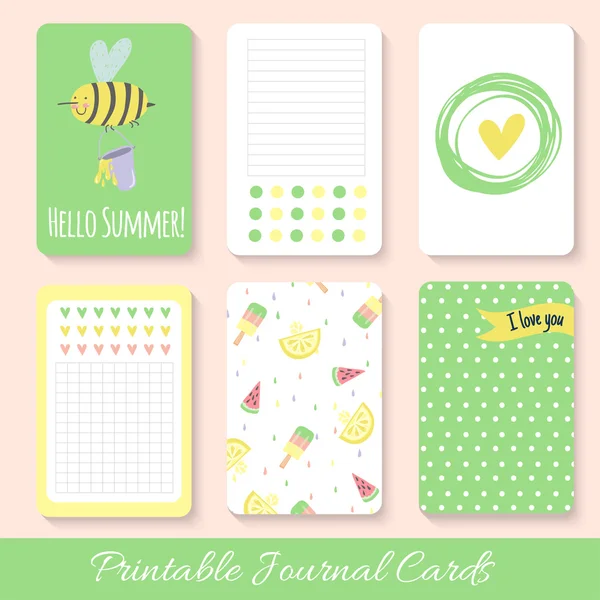 Printable journal cards — Stock Vector