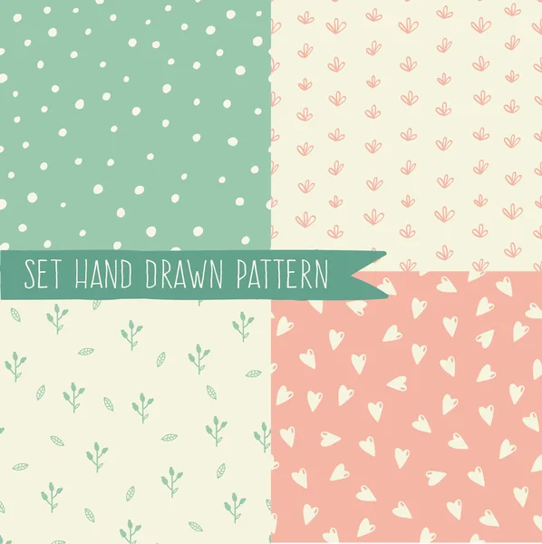 Pastel retro  seamless patterns — Stock Vector