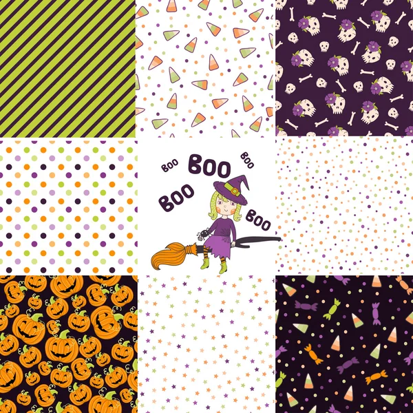 Pattern in cartoon style for Halloween. — 图库矢量图片