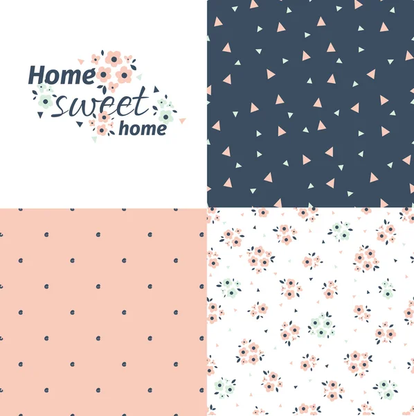 Sweet home set of  patterns — Stock Vector