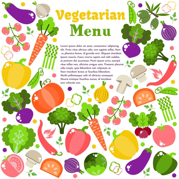 Ilustração menu vegetariano — Vetor de Stock