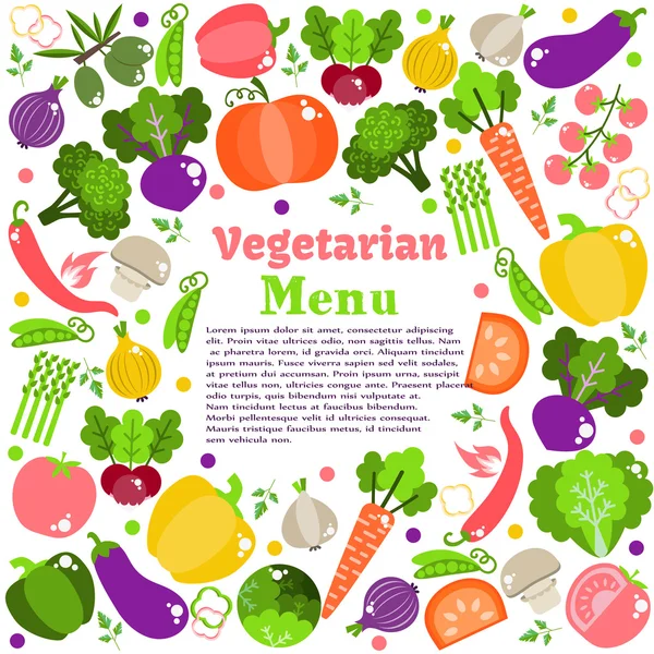 Иллюстрация вегетарианского меню — стоковый вектор