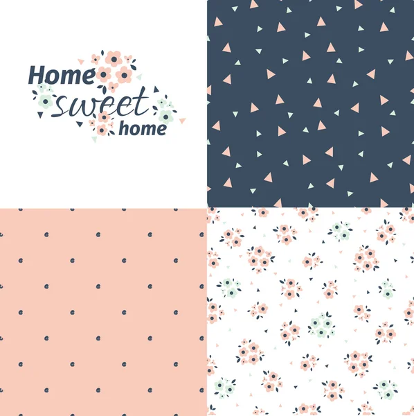 Sweet Home Reihe von Mustern lizenzfreie Stockillustrationen