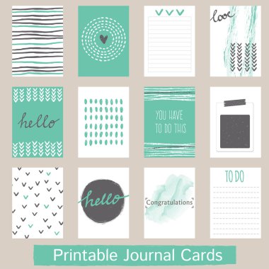 Yazdırılabilir günlükleri kartları