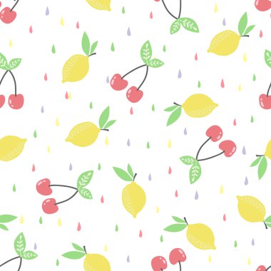 pattern with summer fruits. clipart