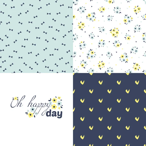 Oh set happy day - van patronen — Stockvector