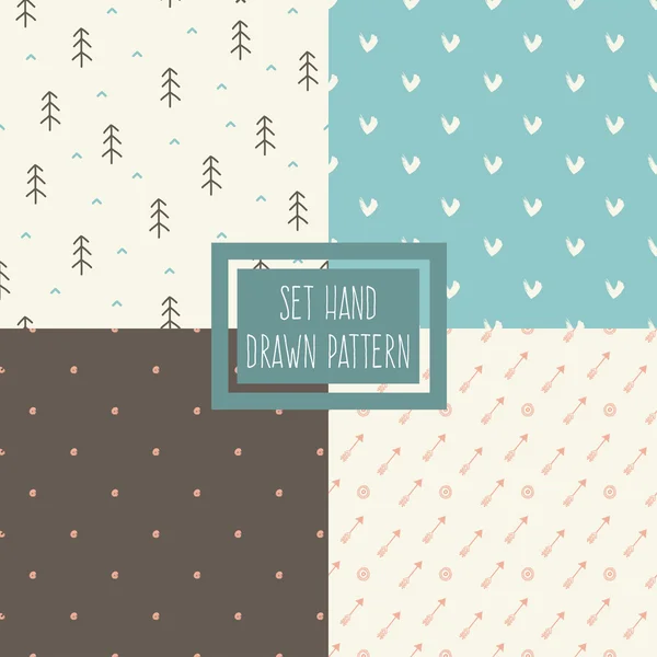 Pastel retro  seamless patterns — Stock Vector