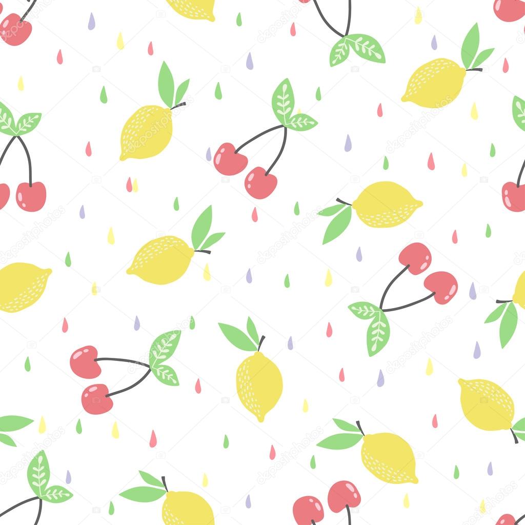 pattern with summer fruits.