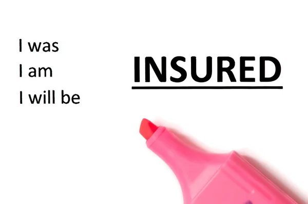 Conceito de seguro com marcador — Fotografia de Stock