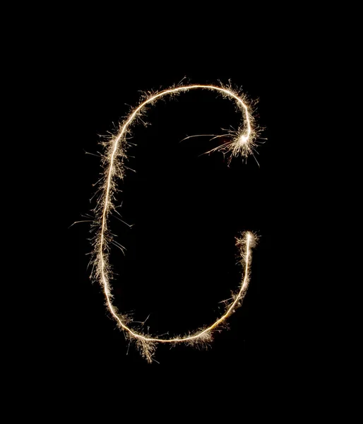 Letter C on black background — Stock Photo, Image