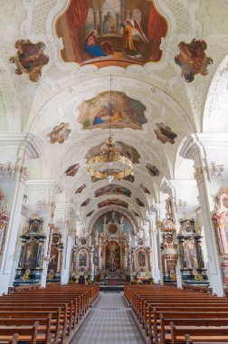 İsviçre 'deki Engelberg manastırının içinde (Suiza, Engelberg, 29 _ 08 _ 2024)