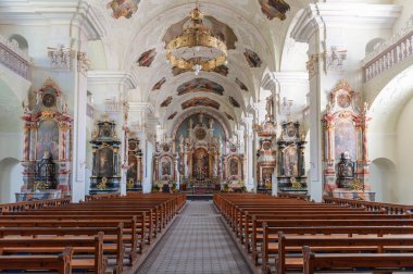 İsviçre 'deki Engelberg manastırının içinde (Suiza, Engelberg, 29 _ 08 _ 2024)