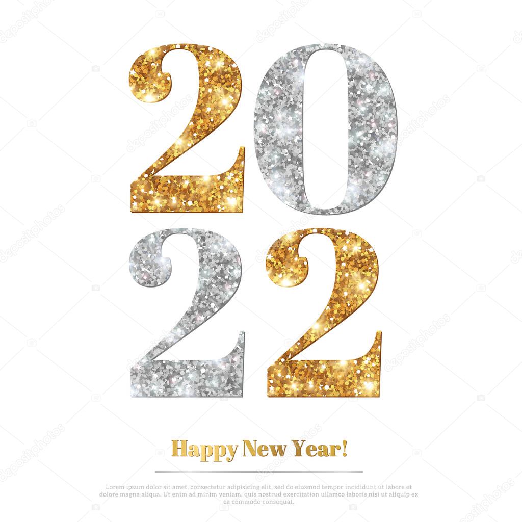 Merry Christmas Images In Gold And Silver 2022 ✓ Happy New Year 2022 Greeting Card With Gold And Silver Numbers. Vector  Illustration. Merry Christmas Flyer Design, Brochure Cover, Poster,  Minimalistic Invitation Premium Vector In Adobe Illustrator Ai ( .Ai )