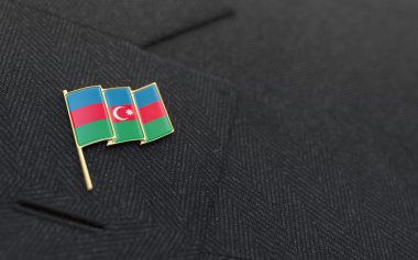 Azerbaijan flag lapel pin on the collar of a business suit clipart