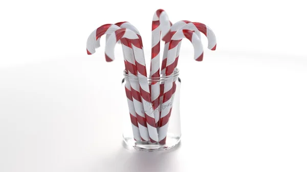 Candy Canes in jar — Stock Photo, Image