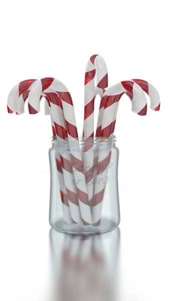 Candy Canes in jar — Stock Photo, Image