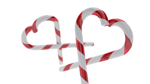 Candy Canes corazones — Foto de Stock