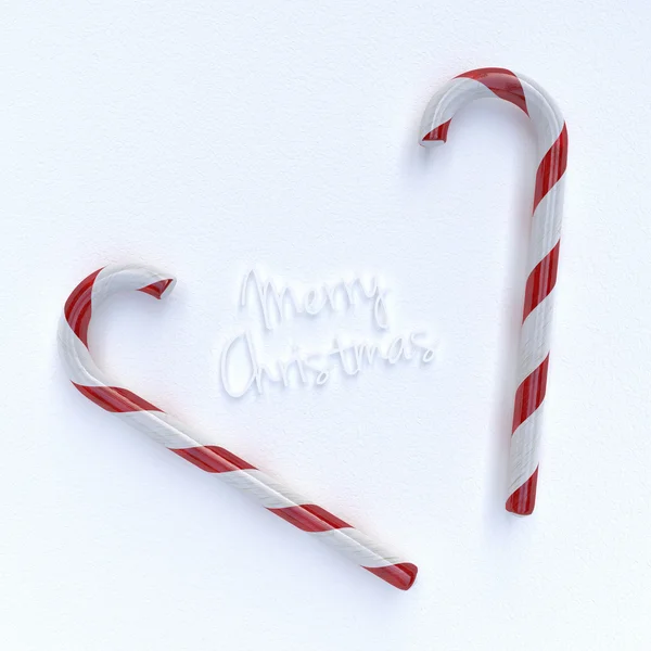 Christmas candy canes card — Stock Photo, Image