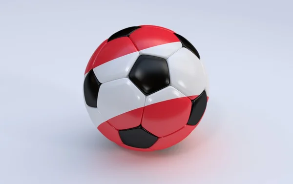 Ballon de football avec drapeau autrichien — Photo