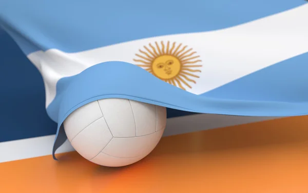 Flag of Argentina with championship volleyball ball — Stock Photo, Image