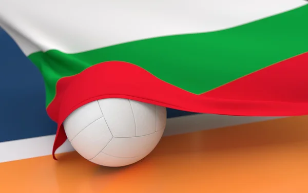 Flagge Bulgariens mit Meisterschaft im Volleyball — Stockfoto