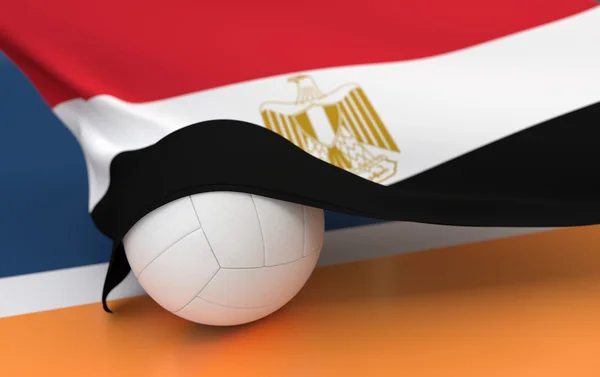 Flaggan av Egypten med mästerskapet volleyboll boll — Stockfoto