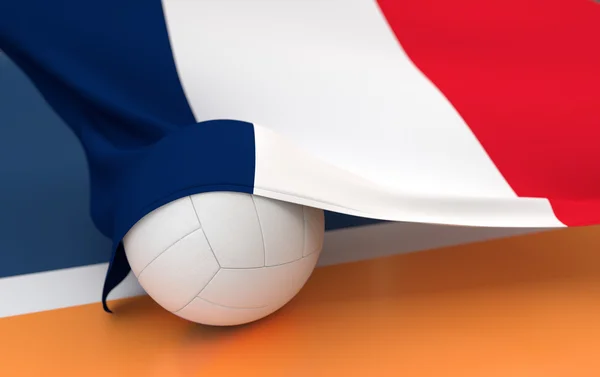 Fransa bayrağı ile Şampiyonası voleybol topu — Stok fotoğraf
