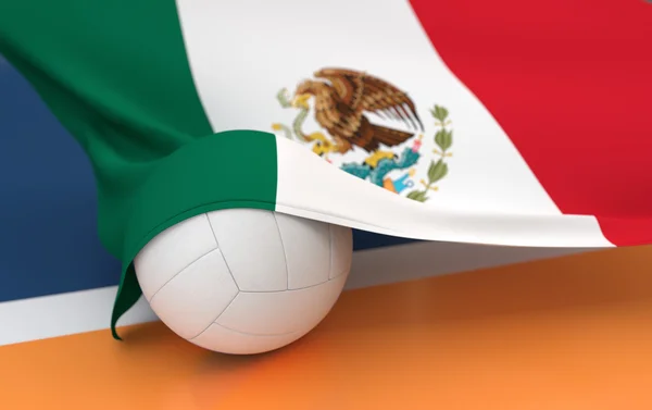 Flag of Mexico with championship volleyball ball — Stock Photo, Image