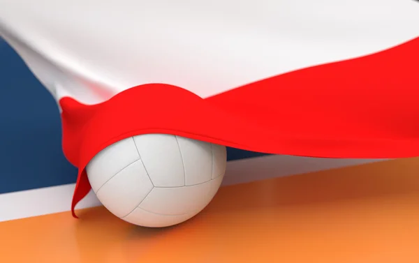 Flag of Poland with championship volleyball ball — Stock Photo, Image