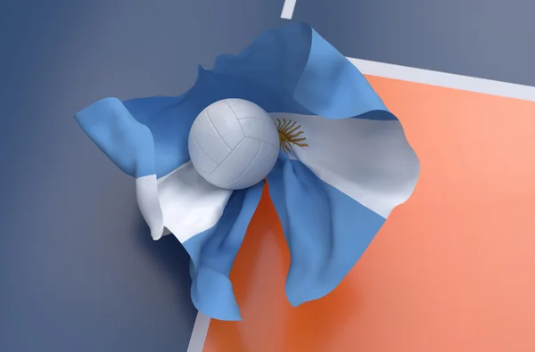 Arjantin bayrağı ile Şampiyonası voleybol topu — Stok fotoğraf
