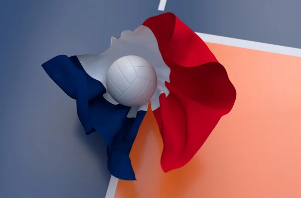 Bandera de Francia con campeonato de voleibol — Foto de Stock