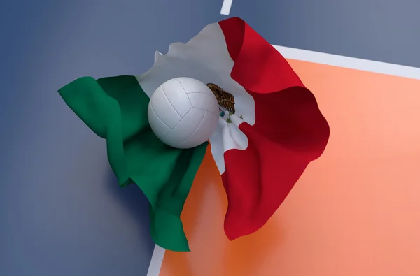 Flag of Mexico with championship volleyball ball — Stock Photo, Image