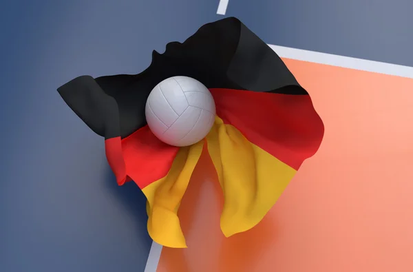 国旗的德国冠军排球球 图库图片