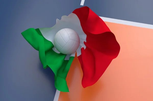 意大利国旗的冠军排球球 免版税图库图片