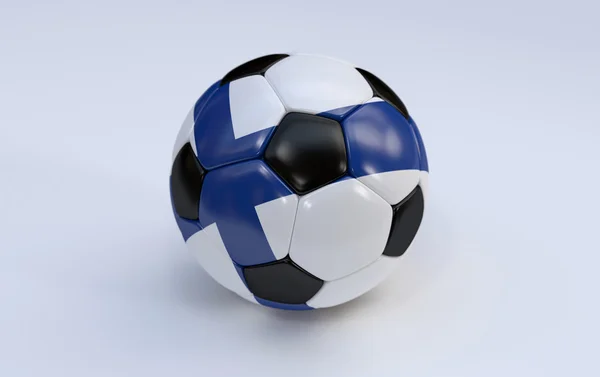 Pallone da calcio con bandiera finlandese — Foto Stock