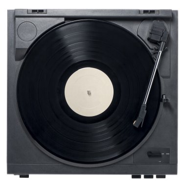 Vinil kaydı ile plak çalar