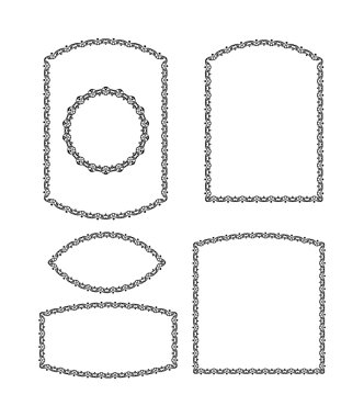 Çerçeveleri ayarlayın. Beyaz arka planda siyah