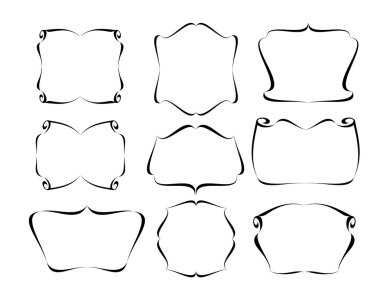 Çerçeveleri ayarlayın. Vintage vektör. Kolay düzenleme için inşa.