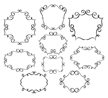 Dekoratif çerçeveler. Vektör.