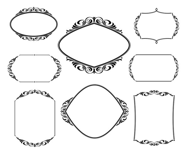 Set frames .Vintage vector.Well built for easy editing.